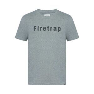 Firetrap Mens Logo Cotton T-Shirt / Dark Grey Marl